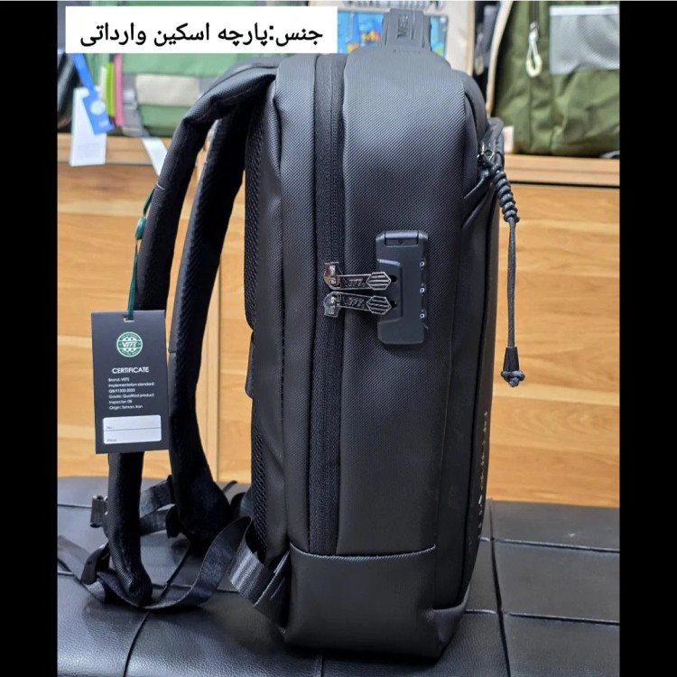کوله پشتی لپتاپ دانشجویی و اداری قفل دار مناسب لپتاپ 17.5 اینچ