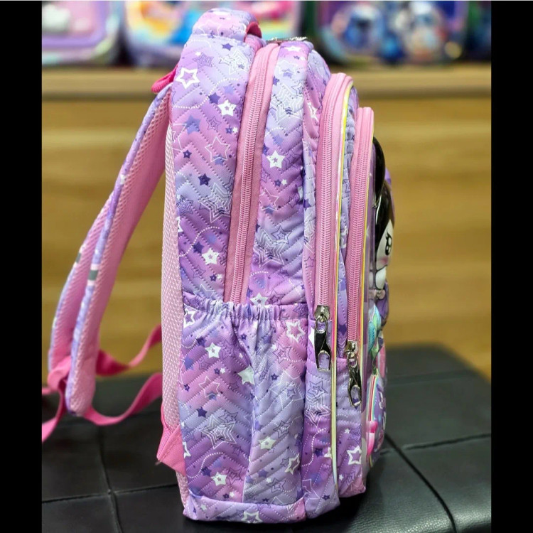 کوله پشتی دخترانه مقطع ابتدایی عکسدار نشکن ضدتعریق جادار 40x27x16 سانتیمتر