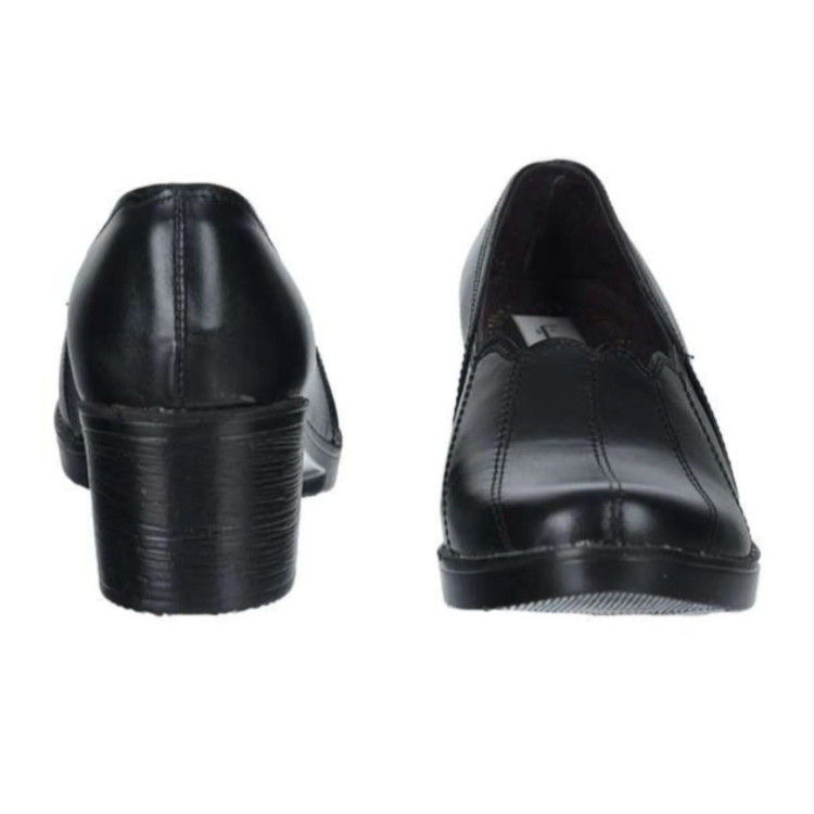 کفش طبی زنانه پاشنه دار مدل هلالی رویه چرم بیاله درجه یک پاشنه 5 سانت